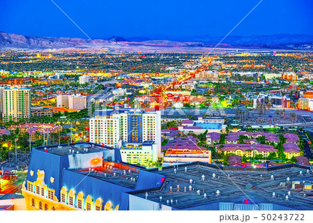 Main street of Las Vegas-is the Strip in evening 50243722