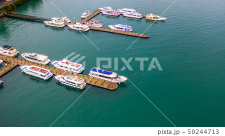 Boats in the harbor at Sun Moon Lake, Shuishe Pier 50244713