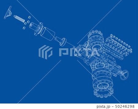 Blowout preventer. Vector rendering of 3d Blowout preventer. Vector rendering of 3d 50246298