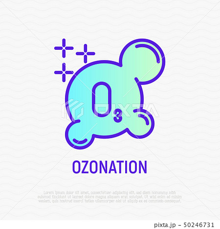 Ozonation thin line icon. Vector illustration 50246731