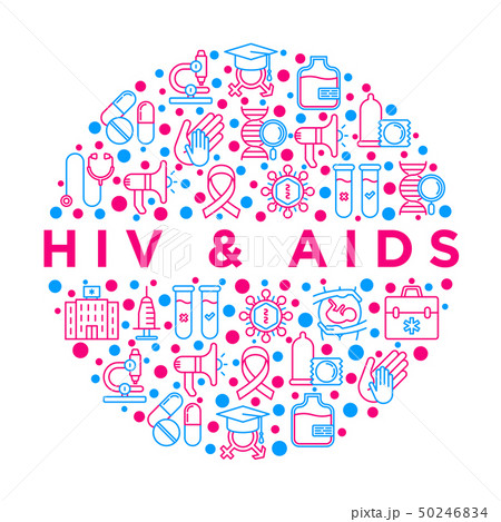 HIV and AIDs concept in circle 50246834