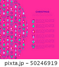 Christmas concept with thin line icons 50246919