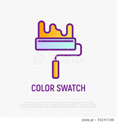 Paint roller thin line icon. Vector illustration 50247198