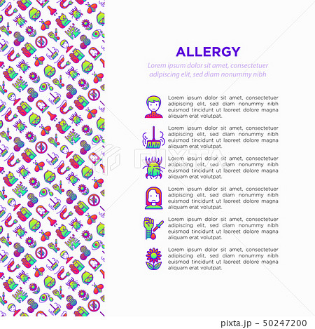 Allergy concept with thin line icons 50247200