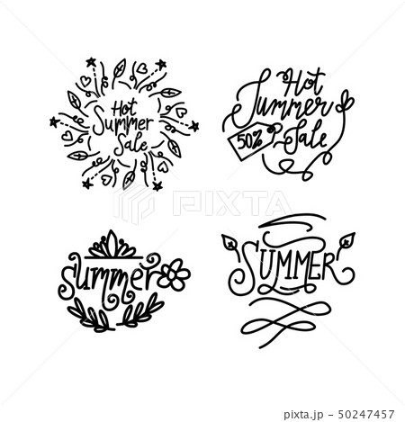 Summer Script Text Template Vectorのイラスト素材 [50247457] - PIXTA