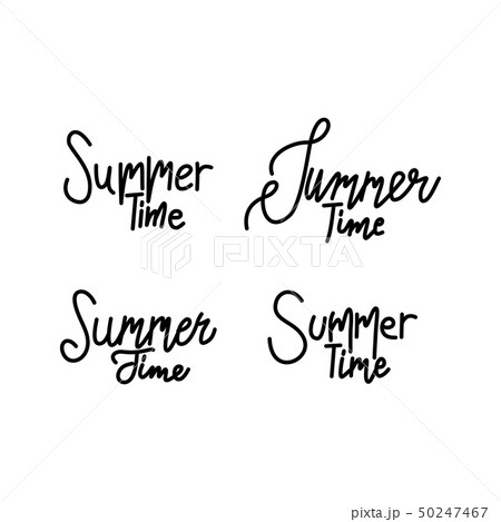 Summer Time Script Text Design Template Vectorのイラスト素材 [50247467] - PIXTA