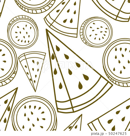 Watermelon Fruit Pattern Seamless Vector Template 50247625