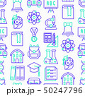 Back to school seamless pattern with line icons 50247796