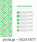 Security and protection concept with line icons 50247877
