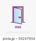 Opened door thin line icon. Vector illustration 50247934