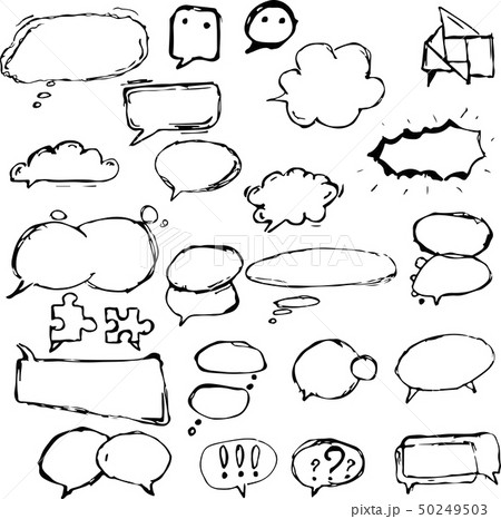 Dialogue boxes and balloons in different shapes. 50249503