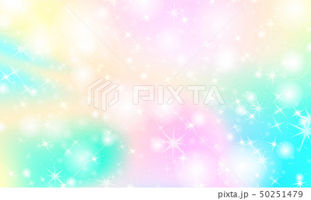 Unicorn rainbow background. Holographic sky 50251479