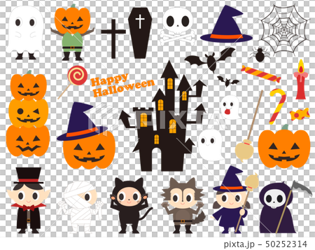 ハロウィン仮装のイラストセット 50252314