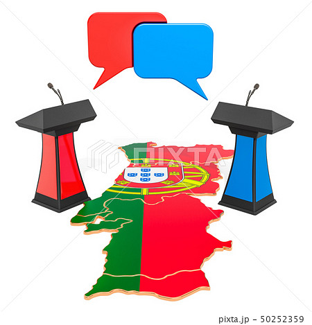Portuguese Debate concept, 3D rendering Portuguese Debate concept, 3D rendering 50252359