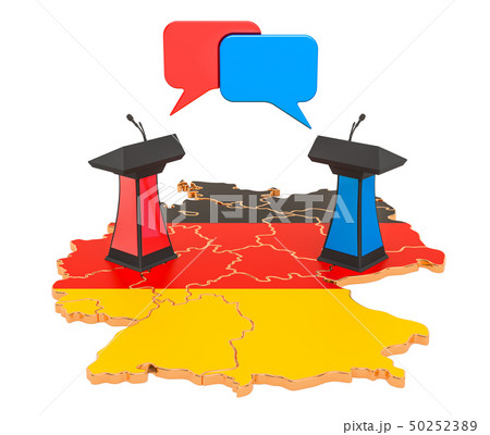 Deutsch Debate concept, 3D rendering 50252389