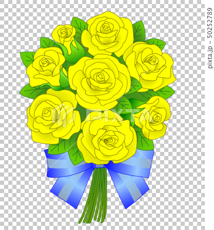 黄色いバラ 花束のイラスト素材