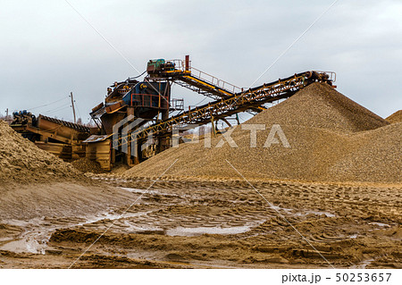 industrial landscape with sand and gravel 50253657
