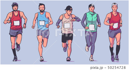 Illustration of marathon long distance runners Illustration of marathon long distance runners 50254728