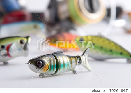 釣り具 ルアー 疑似餌 フィッシング タックルセットの写真素材