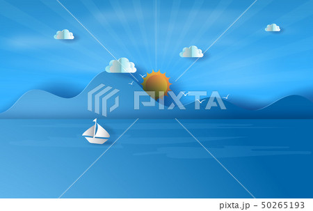 Landscape Summer Sea Viewのイラスト素材