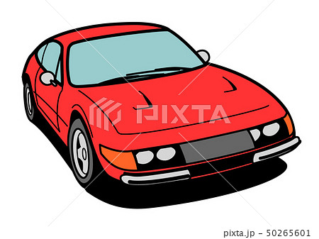 イタリアンスポーツ 赤色 自動車イラストのイラスト素材