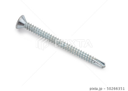 Steel screw isolated on white Steel screw isolated on white 50266351