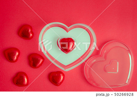 Red background with heart rests in the concept of Red background with heart rests in the concept of 50266928