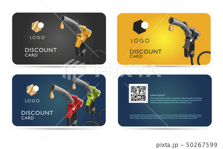Set of card with fuelling nozzel, template layout Set of card with fuelling nozzel, template layout 50267599