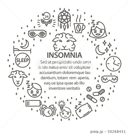 Insomnia line art banner 50268431