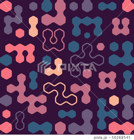 Geometric colored hexagon forms seamless pattern Geometric colored hexagon forms seamless pattern 50268545