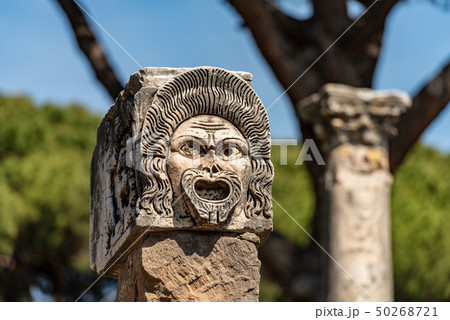 Theater mask - Ostia Antica - Rome Italy 50268721