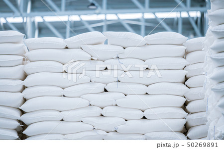stack of white bag in the warehouse 50269891