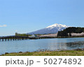 津軽富士見湖　鶴の舞橋と岩木山と桜（青森県北津軽郡鶴田町） 50274892
