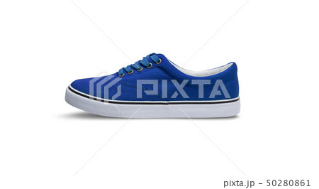 Blue canvas shoes isolated on white background Blue canvas shoes isolated on white background 50280861