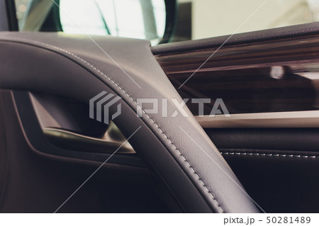 Car inside. Interior of prestige modern car. Climate control, hi-end sound speakers, seat memory 50281489