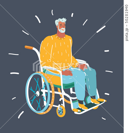 Senior man sitting on the wheelchair alone Senior man sitting on the wheelchair alone 50281940