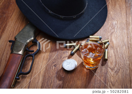 Wild west rifle and ammunitions with glass of 50282081