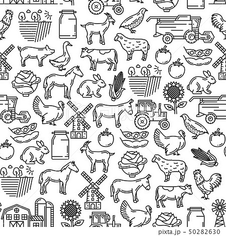 Cattle farm agriculture farmer seamless pattern Cattle farm agriculture farmer seamless pattern 50282630