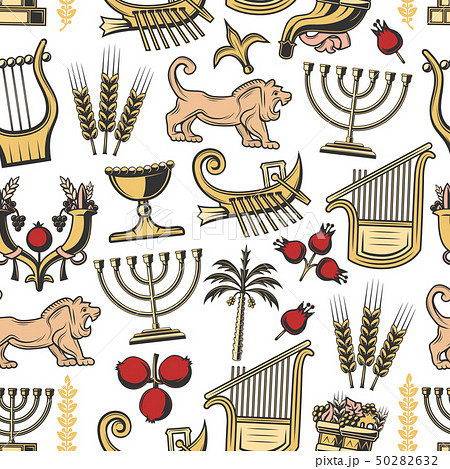Israel traditional symbols seamless pattern Israel traditional symbols seamless pattern 50282632