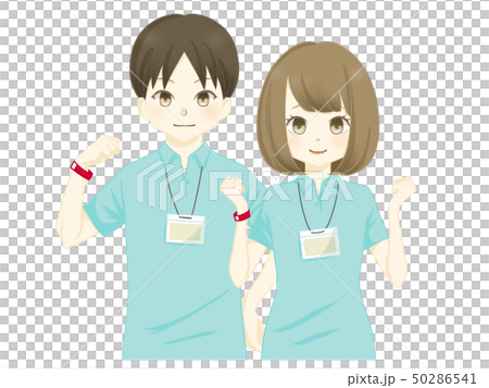 イベントスタッフ-男女-ガッツポーズ 50286541