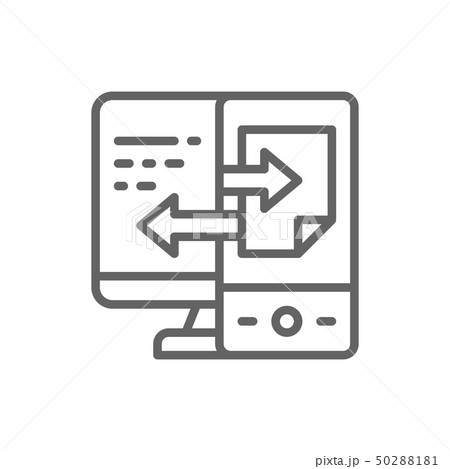Device data transfer, file synchronization line icon. 50288181