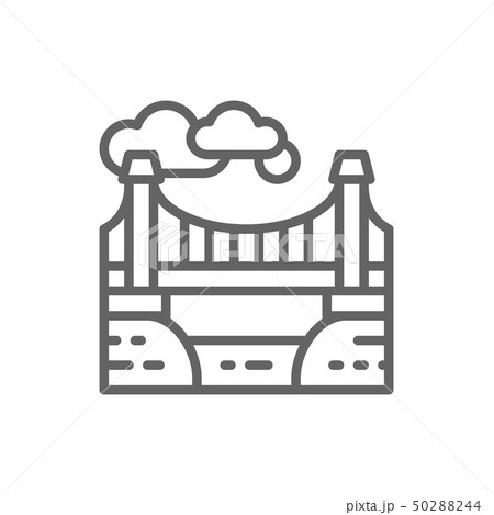 City bridge landscape line icon. City bridge landscape line icon. 50288244
