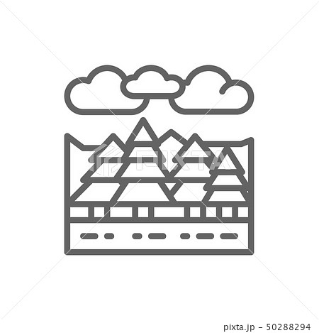 Forest and trees landscape line icon. 50288294