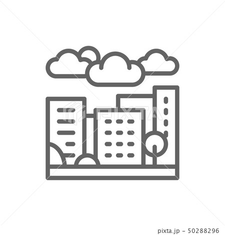 City, town and countryside landscape line icon. City, town and countryside landscape line icon. 50288296