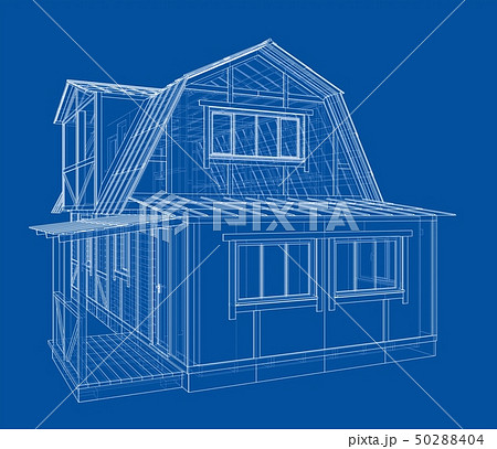 House sketch. Vector rendering of 3d 50288404