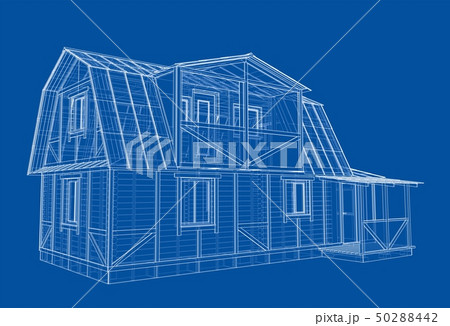 House sketch. Vector rendering of 3d 50288442