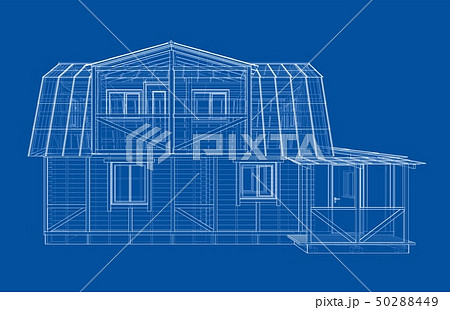 House sketch. Vector rendering of 3d House sketch. Vector rendering of 3d 50288449