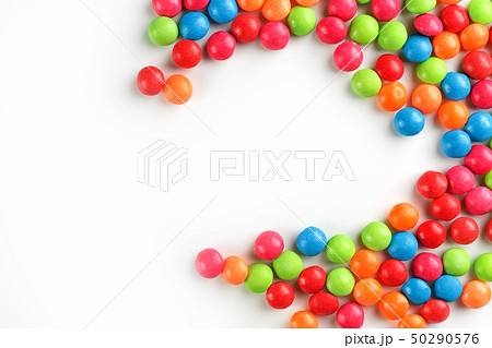 Frame of multi-colored candies close up. Rainbow 50290576