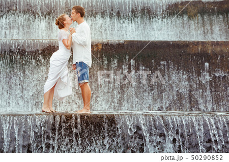 Happy family on honeymoon holidays 50290852