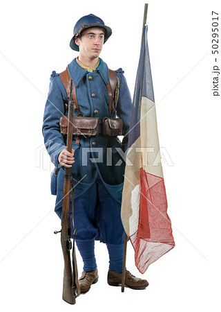 French soldier 1914 1918 isolated on a white French soldier 1914 1918 isolated on a white 50295017